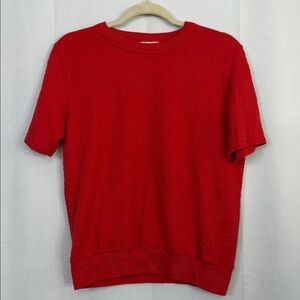 Vintage 80s Red Short Sleeve Round Neck C.P. Sport Top